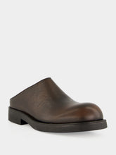 MM6 Maison Margiela Cappuccino Brown Brushed Leather Biker Mules