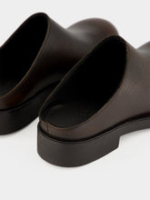 MM6 Maison Margiela Cappuccino Brown Brushed Leather Biker Mules