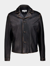 MM6 Maison Margiela Distressed Black Antiqued Leather Jacket