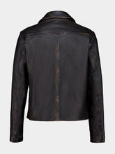 MM6 Maison Margiela Distressed Black Antiqued Leather Jacket