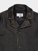 MM6 Maison Margiela Distressed Black Antiqued Leather Jacket