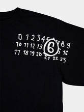 MM6 Maison Margiela Black Cotton Numbers Printed Crewneck T-Shirt