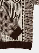 MM6 Maison Margiela Brown and Off-White Reversible Half-Zip Jumper