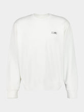 MM6 Maison Margiela White Cotton Sweatshirt with Numeric Patch