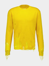 MM6 Maison Margiela Yellow Distressed Virgin Wool Knit Sweater