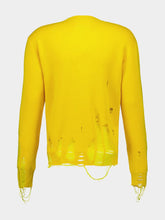 MM6 Maison Margiela Yellow Distressed Virgin Wool Knit Sweater
