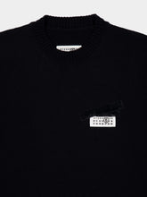 MM6 Maison Margiela Black Wool Jumper with Taped Numeric Label