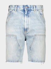MM6 Maison Margiela Light Blue Numbers-Motif Denim Shorts