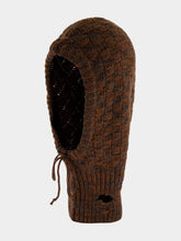 MM6 Maison Margiela Brown Wool Blend Waffle-Knit Hood