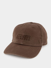 MM6 Maison Margiela Brown Distressed Look Cotton Cap with Embroidered Logo
