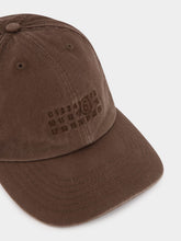 MM6 Maison Margiela Brown Distressed Look Cotton Cap with Embroidered Logo