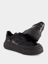 MM6 Maison Margiela Black Patent Leather Sneakers
