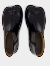 MM6 Maison Margiela Black Leather Ankle Boots with Sculpted Toe