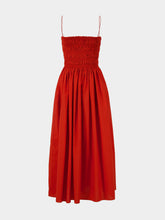 Matteau Tomato Shirred Bodice Midi Dress