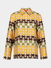 La DoubleJ Boy Mezzaluna-Print Silk Shirt