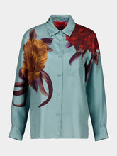 La DoubleJ Peony Print Silk Twill Boy Shirt