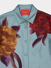 La DoubleJ Peony Print Silk Twill Boy Shirt