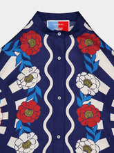 La DoubleJ x Orlebar Brown Whitsun Placée Blue Foulard Silk Shirt