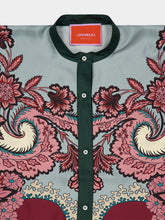 La DoubleJ Blue Symposium Silk Foulard Long-Sleeve Shirt