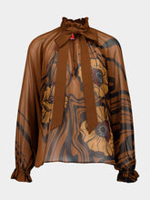 La DoubleJ Brown Cerere Blouse Big Blooms
