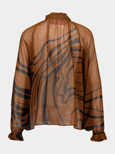 La DoubleJ Brown Cerere Blouse Big Blooms