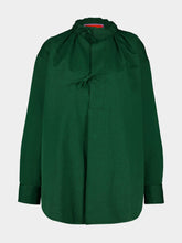 Solid Green Love Child Shirt in Cotton Linen | PDP - Fashion Clinic