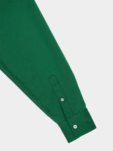 Solid Green Love Child Shirt in Cotton Linen | PDP - Fashion Clinic