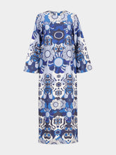 Shirley Flora Mix Printed Silk Twill A-Line Dress
