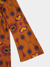 Paula Shirley Hawaii Flower Printed Silk Twill A-Line Dress