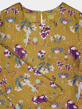 Paula Shirley Floral Psic Printed Silk Twill A-Line Dress