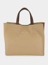 Marni Moon Stone and Burgundy Leather Tote Bag