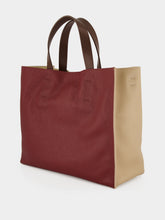 Marni Moon Stone and Burgundy Leather Tote Bag