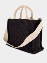 Marni Black Raffia-Effect Small Tote