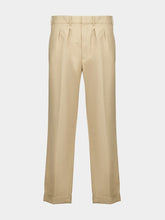 Tom Ford Beige Cotton Satin Semi-Sartorial Trousers