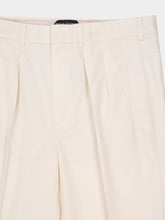 Tom Ford White Poplin Double-Pleat Fluid Cotton and Silk Chinos