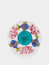 Les Ottomans Handpainted Sicily Turquoise Dessert Plate
