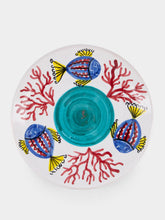 Les Ottomans Handpainted Sicily Turquoise Dessert Plate
