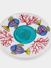 Les Ottomans Handpainted Sicily Turquoise Dessert Plate