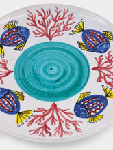 Les Ottomans Handpainted Sicily Turquoise Dinner Plate