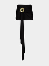 Cult Gaia Black Freesia Draped Mini Skirt