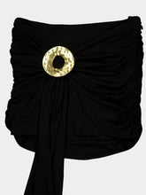 Cult Gaia Black Freesia Draped Mini Skirt