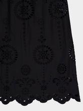 Matteau Black Strapless Knit and Broderie Dress