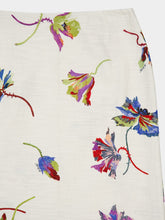 La DoubleJ Infiorata Floral Cotton Midi Skirt