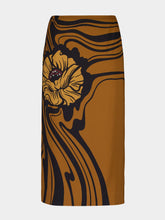 La DoubleJ Brown Floral Pencil Skirt Placée