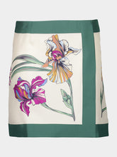 La DoubleJ Iris Placée Ivory Silk Twill Mini Foulard Skirt