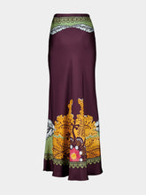 La DoubleJ Bounty Placée Maxi Skirt in Sleek Silk with Placée Print