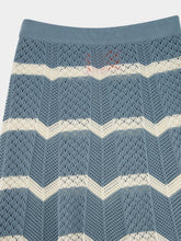 La DoubleJ Blue and Ivory Chevron Knit Skirt Boho