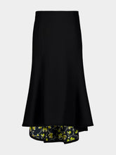 La DoubleJ Black Jersey Flared Midi Skirt
