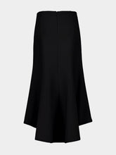 La DoubleJ Black Jersey Flared Midi Skirt