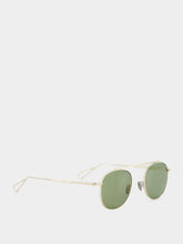 Ahlem Grey Gold and Khaki Light Belleville Round Sunglasses
